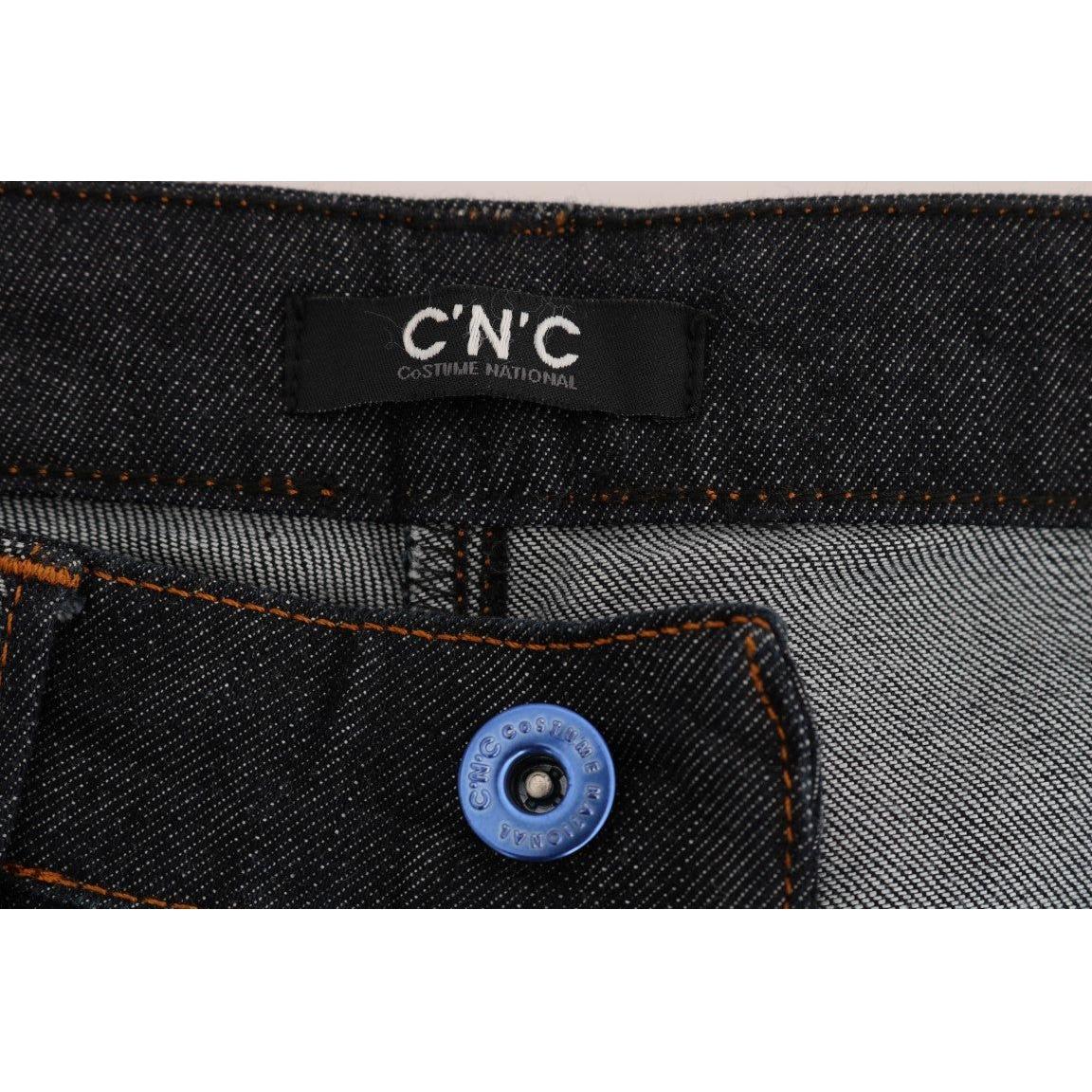 Costume National Sleek Dark Blue Super Slim Jeans Costume National Black
