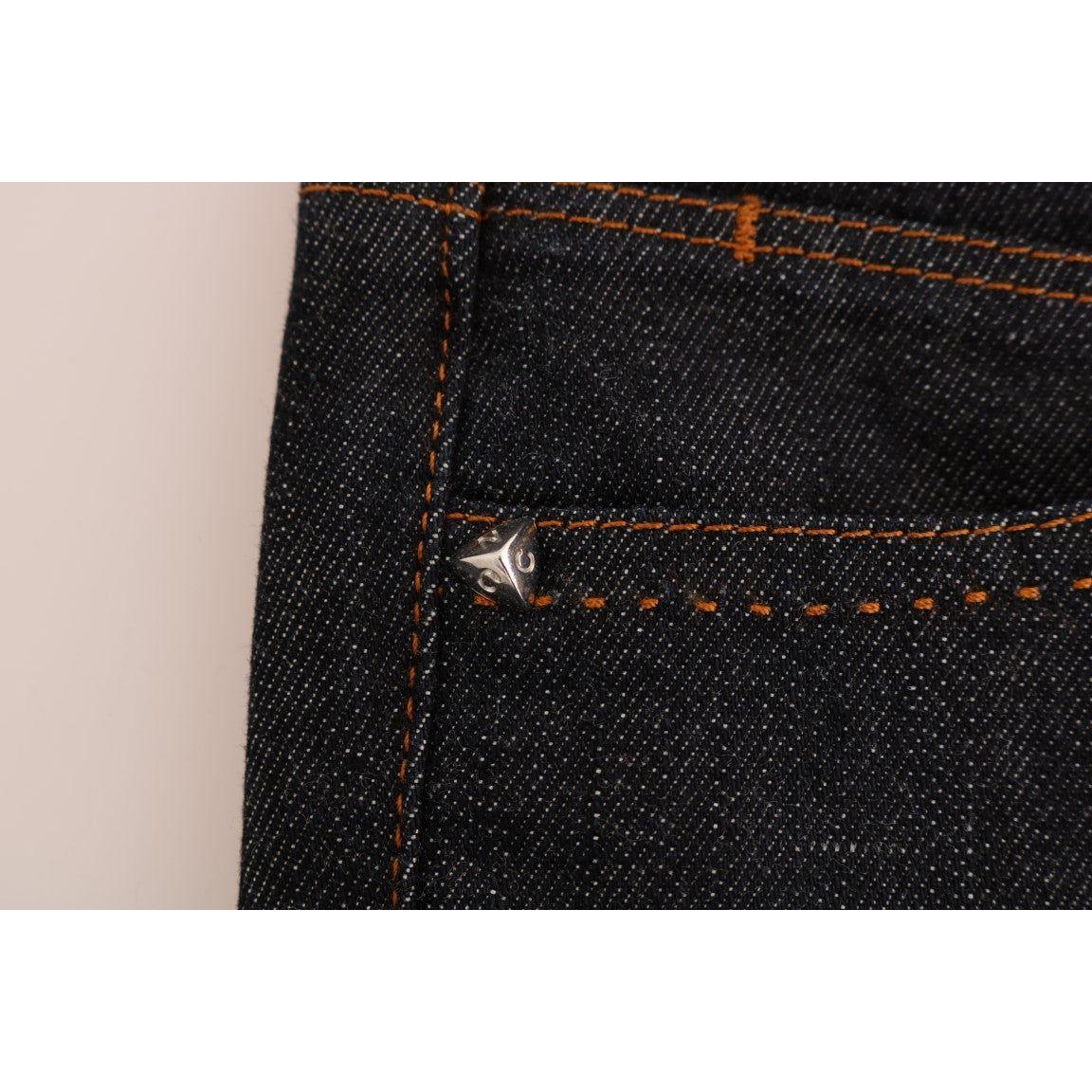 Costume National Sleek Dark Blue Super Slim Jeans Costume National Gray