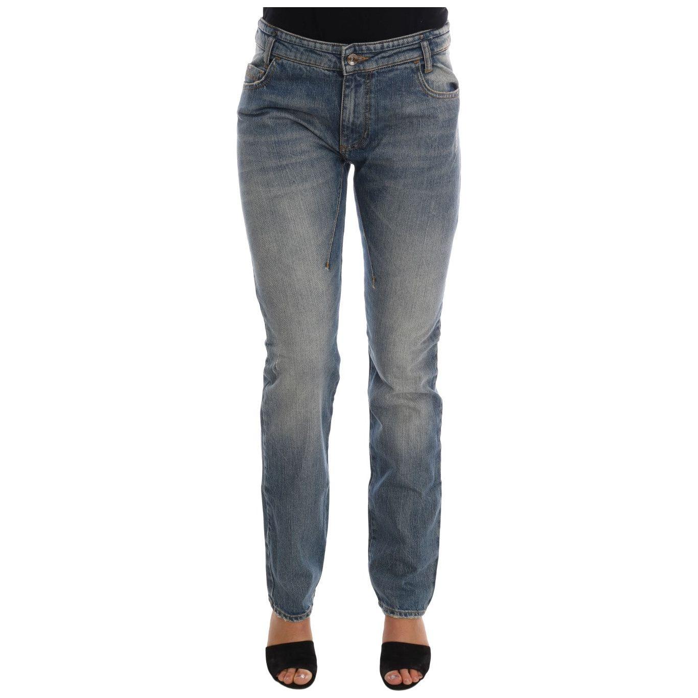 Costume National Chic Blue Slim Fit Designer Jeans Costume National Dark Slate Gray