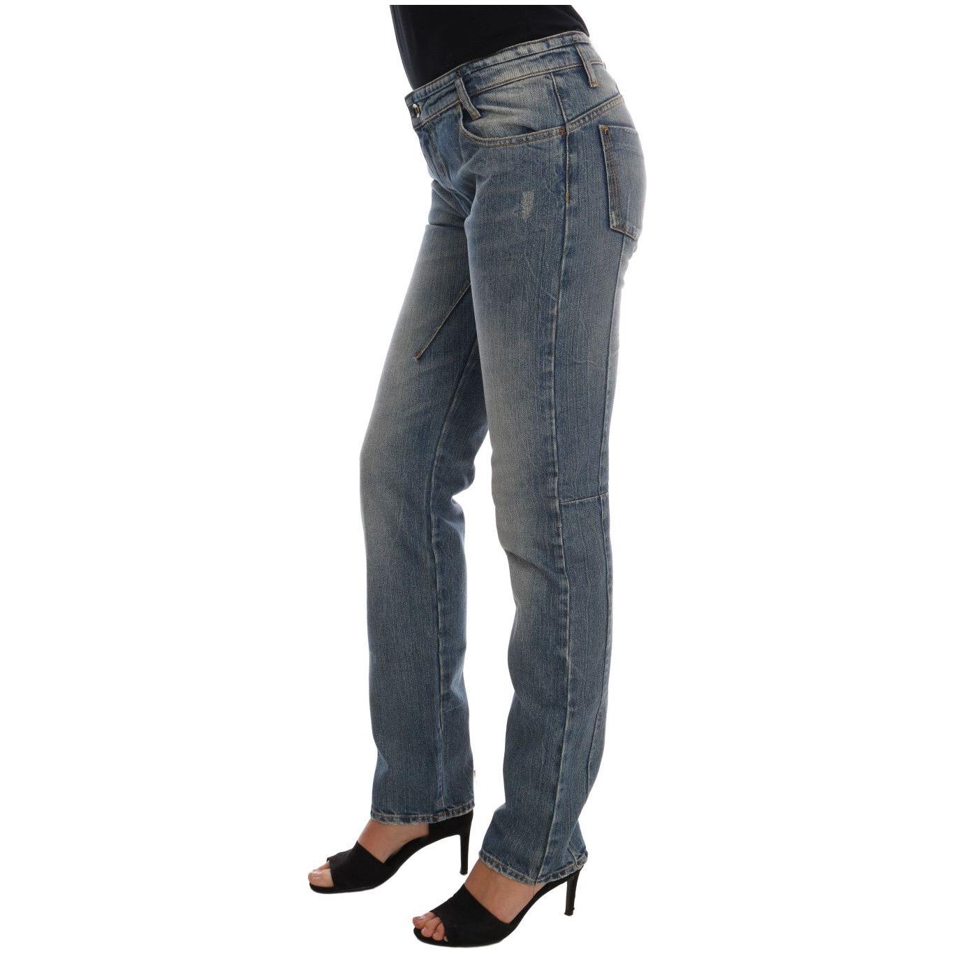 Costume National Chic Blue Slim Fit Designer Jeans Costume National Dark Slate Gray