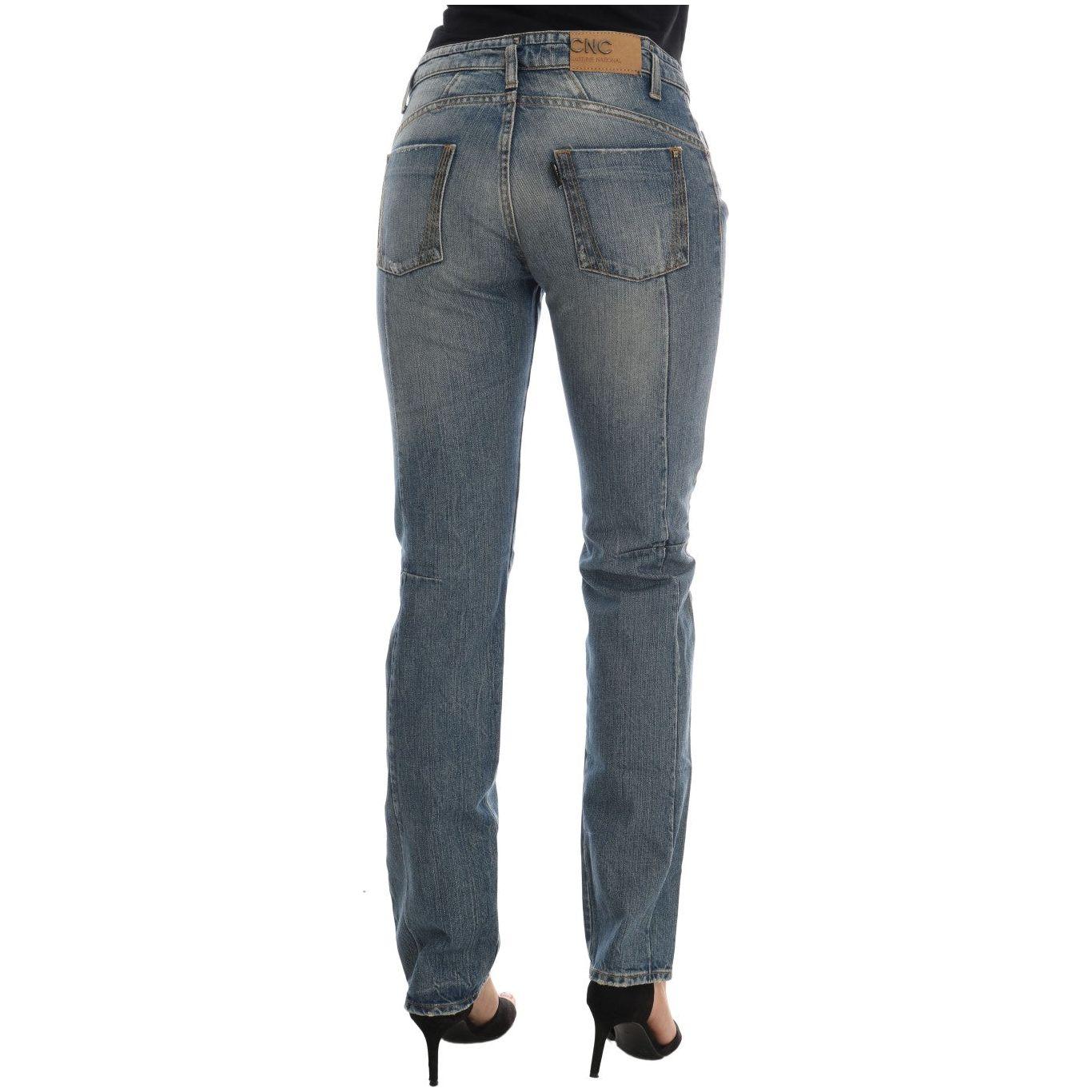 Costume National Chic Blue Slim Fit Designer Jeans Costume National Dim Gray