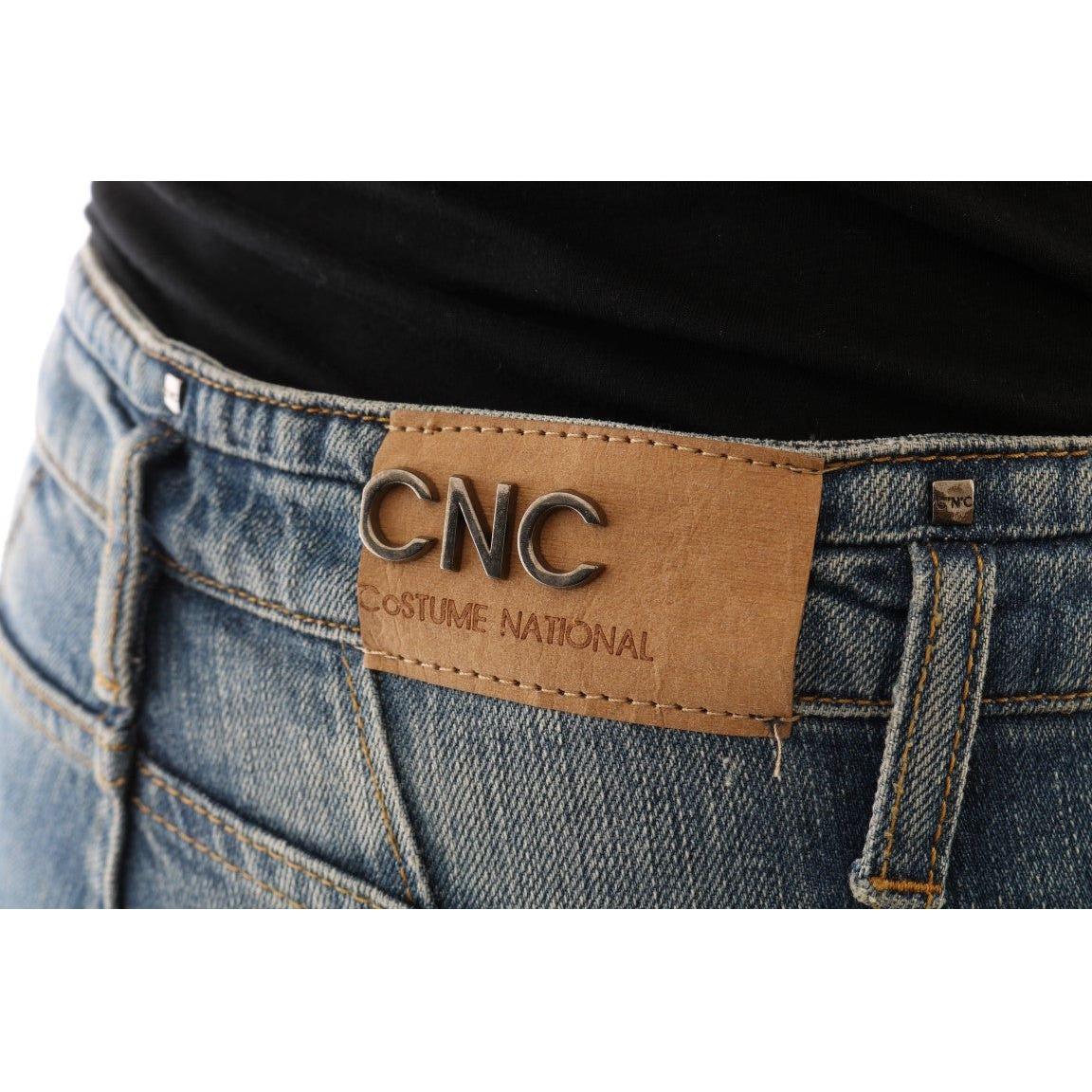 Costume National Chic Blue Slim Fit Designer Jeans Costume National Black