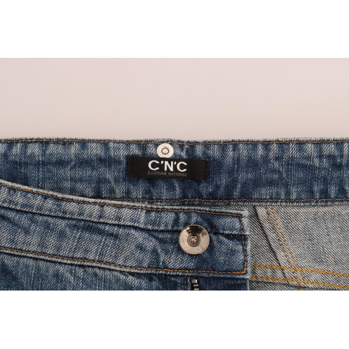 Costume National Chic Blue Slim Fit Designer Jeans Costume National Dark Slate Gray