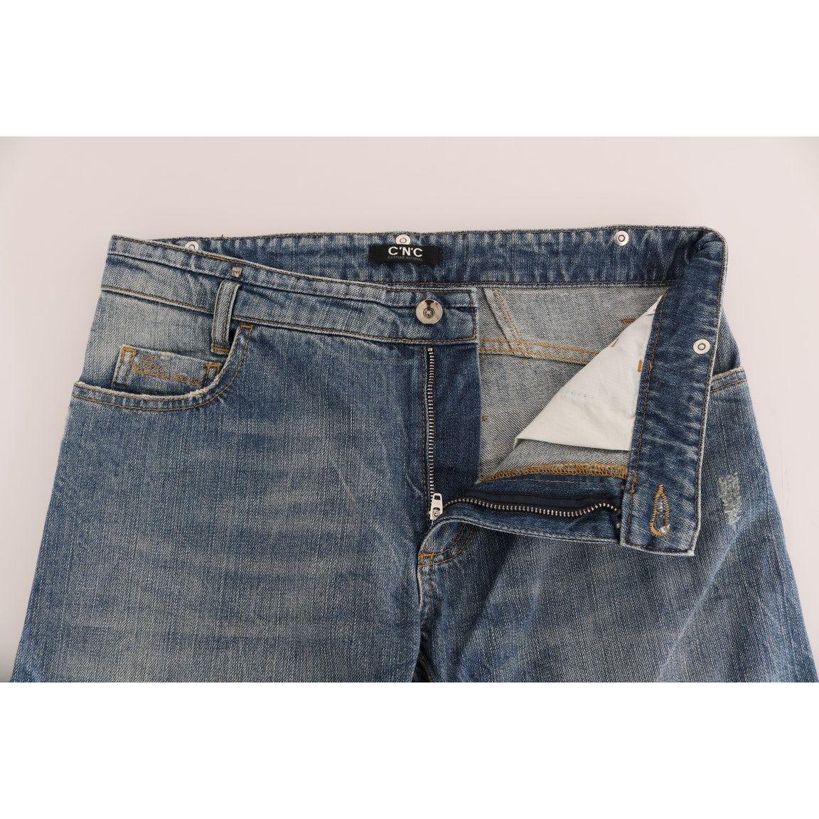 Costume National Chic Blue Slim Fit Designer Jeans Costume National Dark Slate Gray