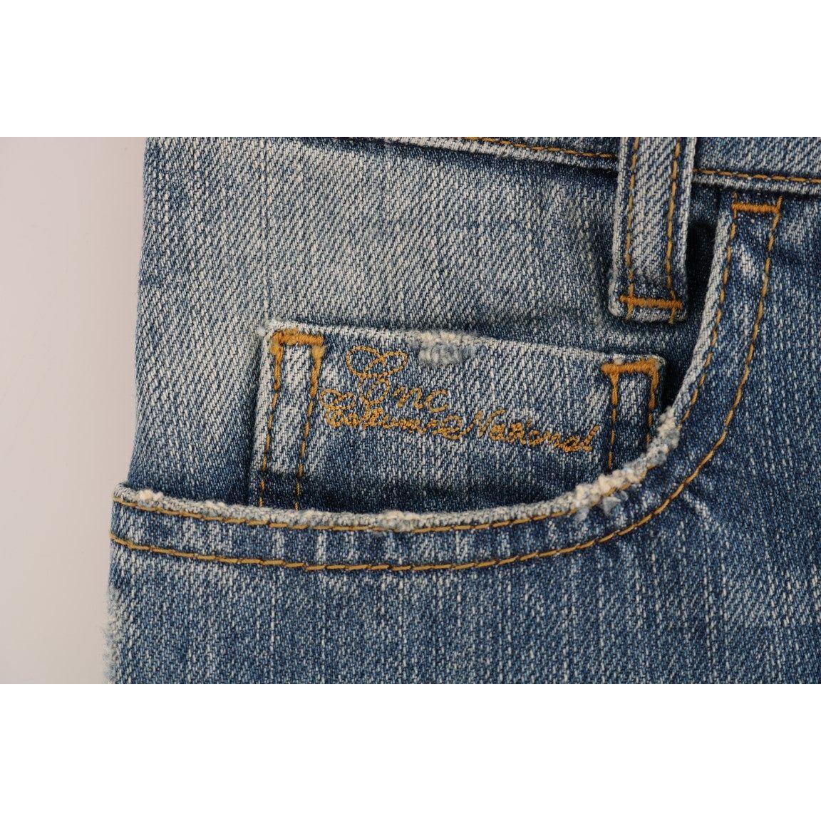 Costume National Chic Blue Slim Fit Designer Jeans Costume National Dark Slate Gray
