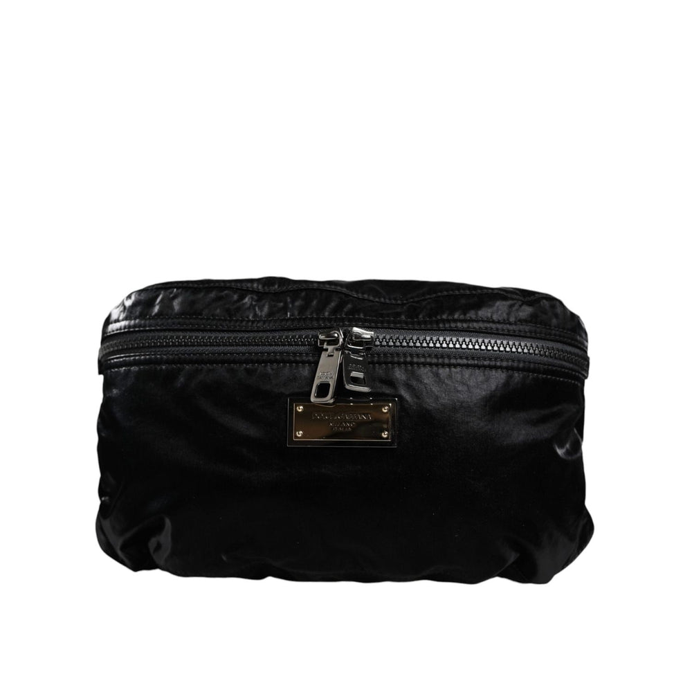Dolce & Gabbana Black Nylon Fabric Belt Waist Fanny Pack Bag BAG4106