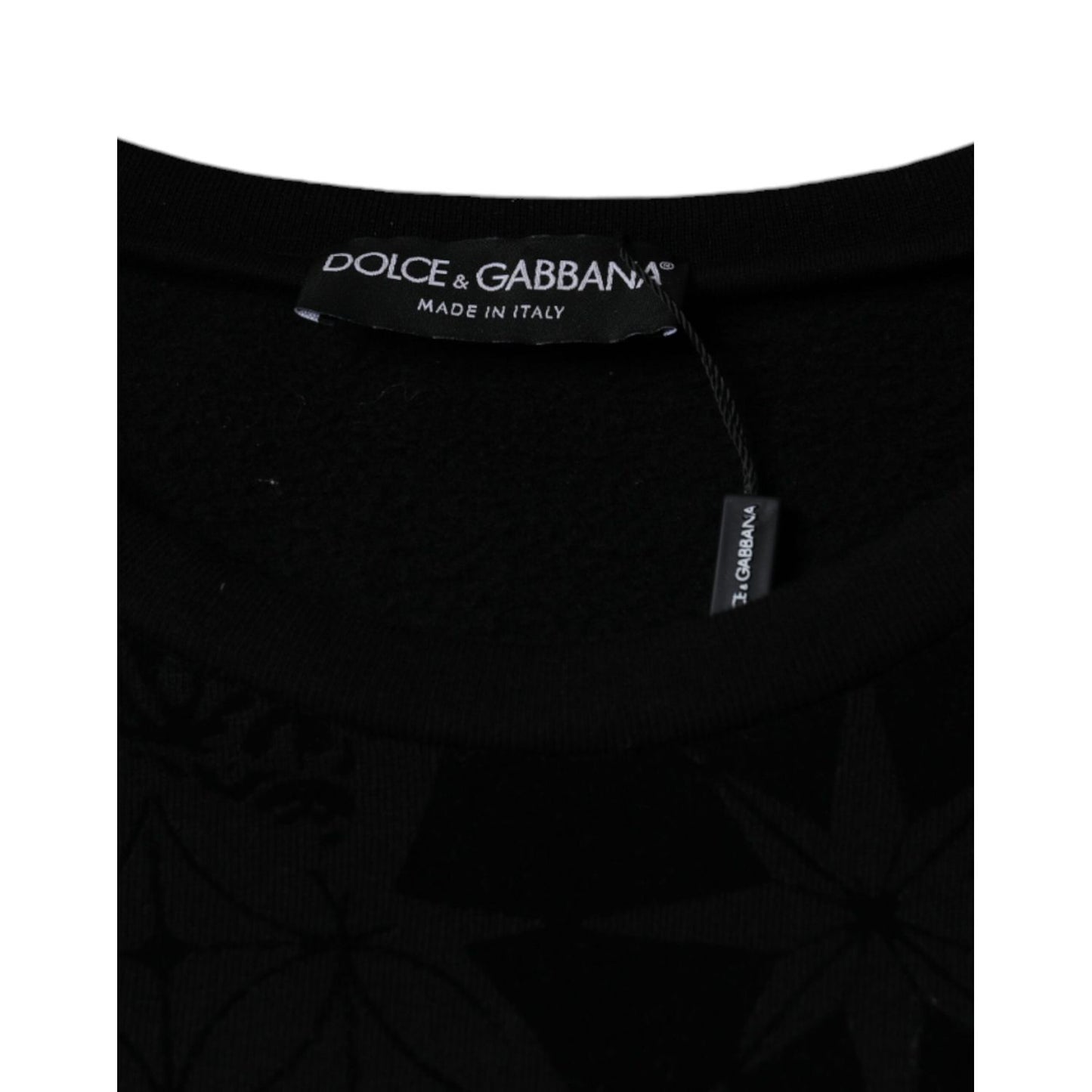 Dolce & Gabbana Black Printed Crew Neck Sweatshirt Sweater