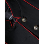 Dolce & Gabbana Black Single Breasted Trench Coat Jacket JKT4092-38