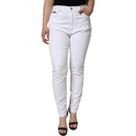 Dolce & Gabbana White Cotton Stretch AUDREY Skinny Jeans 1728,67345645728,Clothing,Dolce & Gabbana,IT46|XL,Jeans & Pants - Women - Clothing,Material: 97% Cotton 3% Elastane,Preowned / Defect,White,Women,Women - Clothing Dolce & Gabbana PAN75546-46