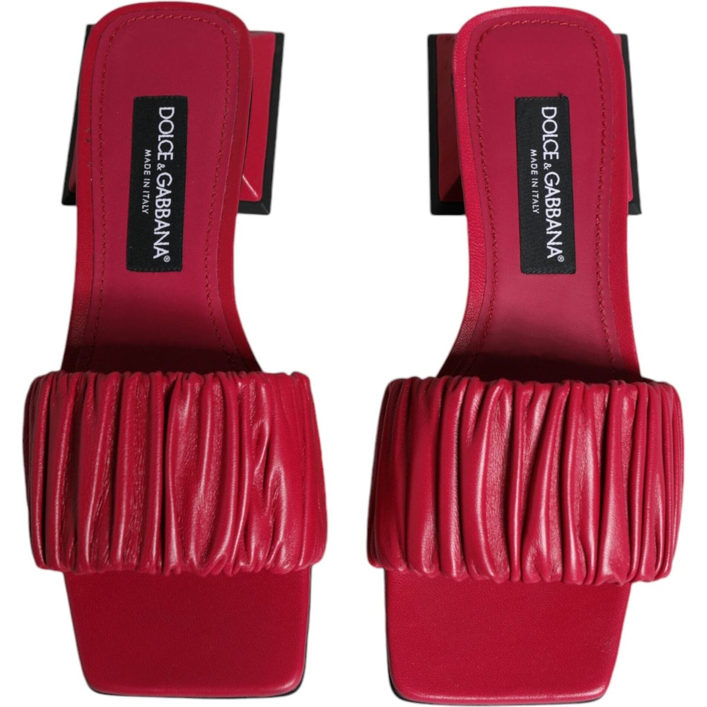 Dolce & Gabbana Fuchsia Leather Slides Flats Sandals Shoes Dolce & Gabbana Brown