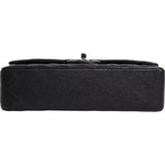 Chanel Black Caviar Medium Classic Double Flap Shoulder Quilted Silver Bag cha187