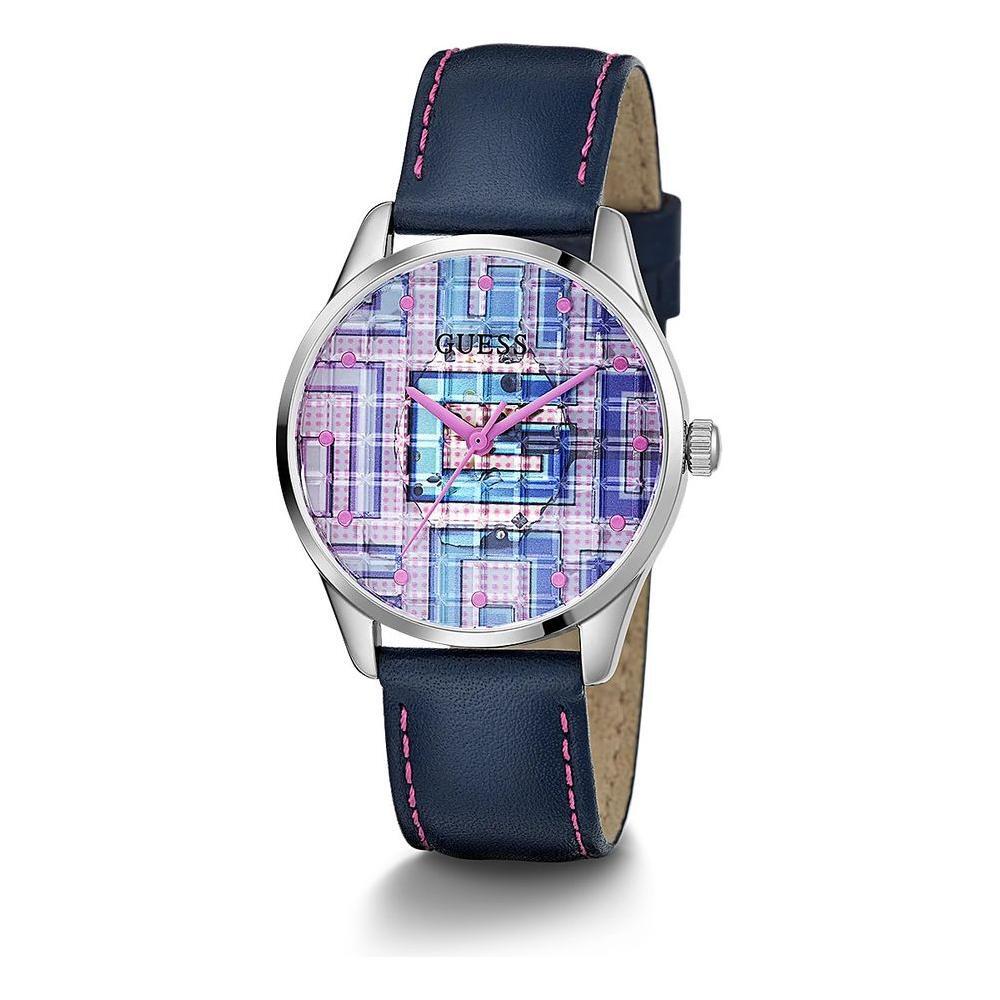 Guess Blue Leather Dress Watch