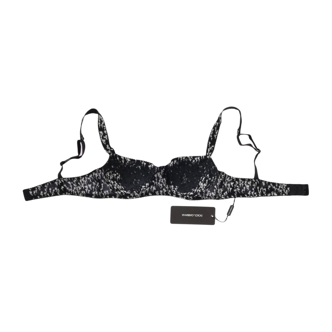Dolce & Gabbana Elegant Black Floral Lace Silk Bra Dolce & Gabbana Dark Slate Gray