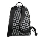 Dolce & Gabbana Black White DG Crown Logo Nylon Backpack Bag BAG4119