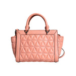 Michael Kors Peach Quilted Leather Logo Crossbody VIVIANNE Messenger Bag MK5006