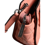 Michael Kors Peach Quilted Leather Logo Crossbody VIVIANNE Messenger Bag MK5006