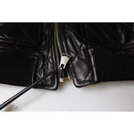 Dolce & Gabbana Black Calf Leather Quilted Full Zip Jacket