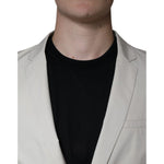 Paolo Pecora Milano Beige Single Breasted Dress Formal Coat Blazer