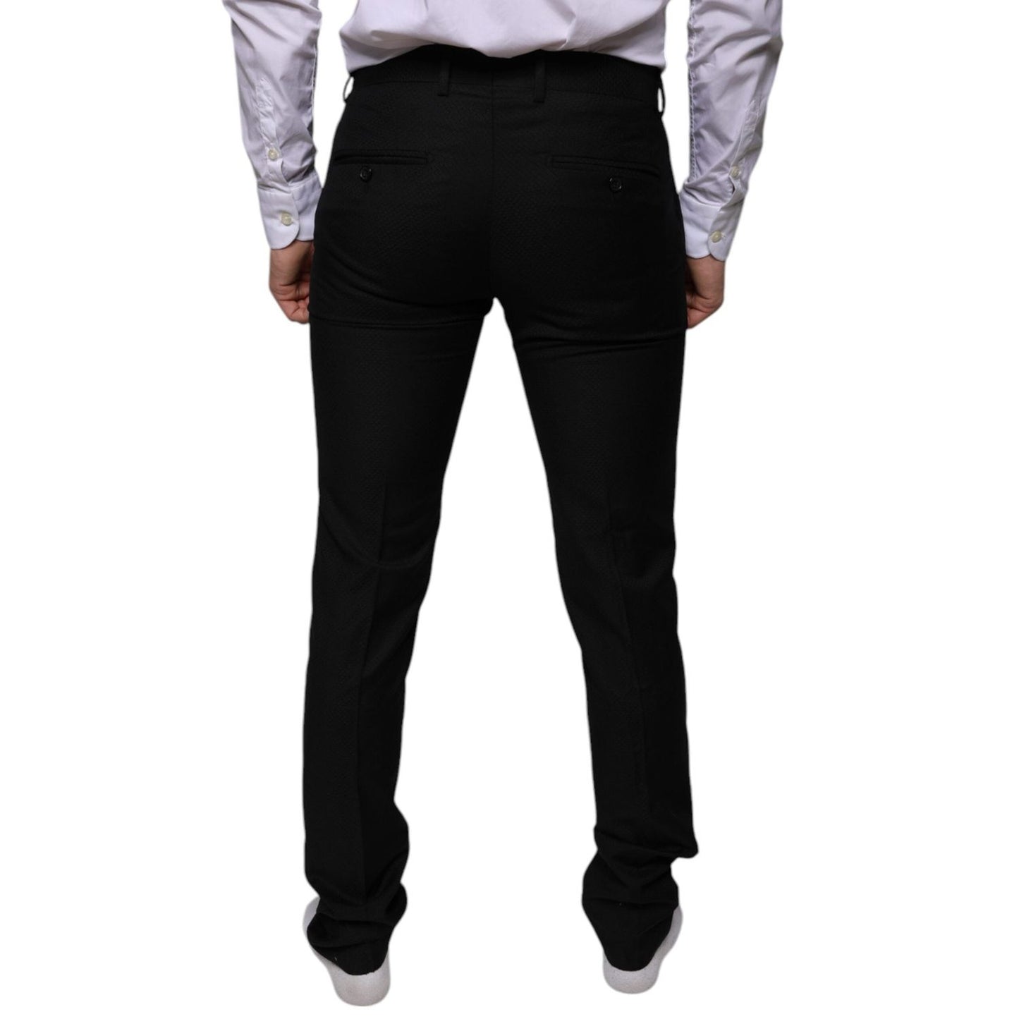 Dolce & Gabbana Black Wool Skinny Dress Formal Pants PAN75322-46