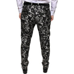Dolce & Gabbana Black Jacquard Skinny Dress Pants PAN75331-46