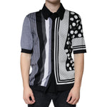Dolce & Gabbana Black White Polka Dot Collared Polo T-shirt