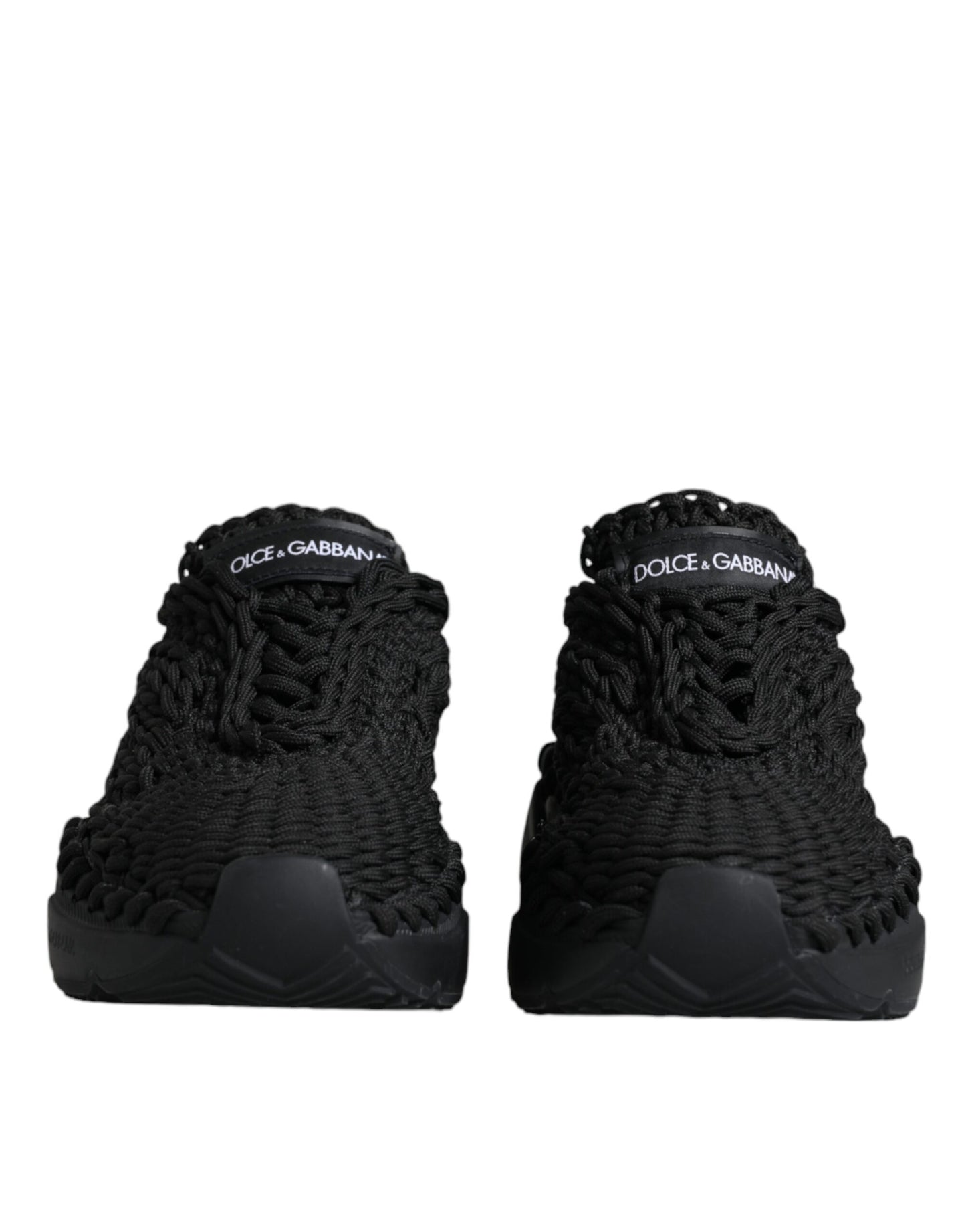 Dolce & Gabbana Black Knitted Daymaster Sneakers Shoes Dolce & Gabbana Black