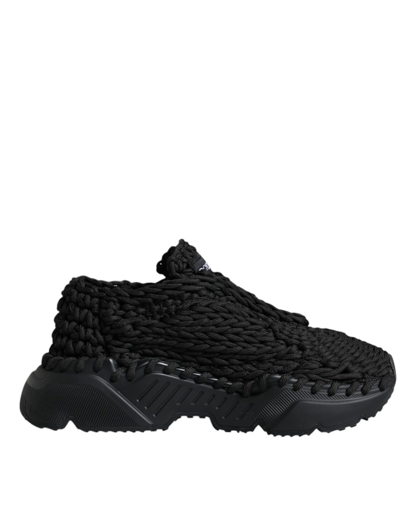 Dolce & Gabbana Black Knitted Daymaster Sneakers Shoes Dolce & Gabbana Black