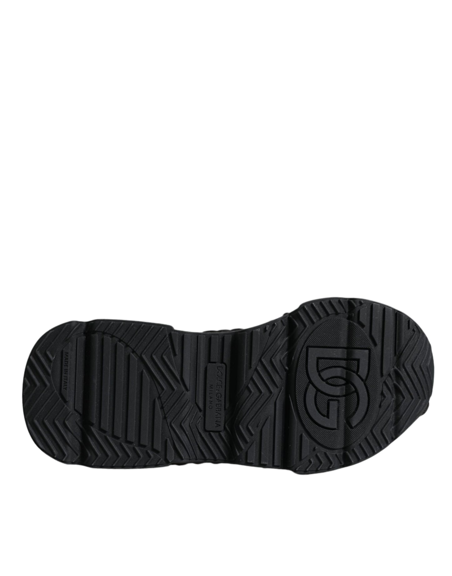Dolce & Gabbana Black Knitted Daymaster Sneakers Shoes Dolce & Gabbana Black