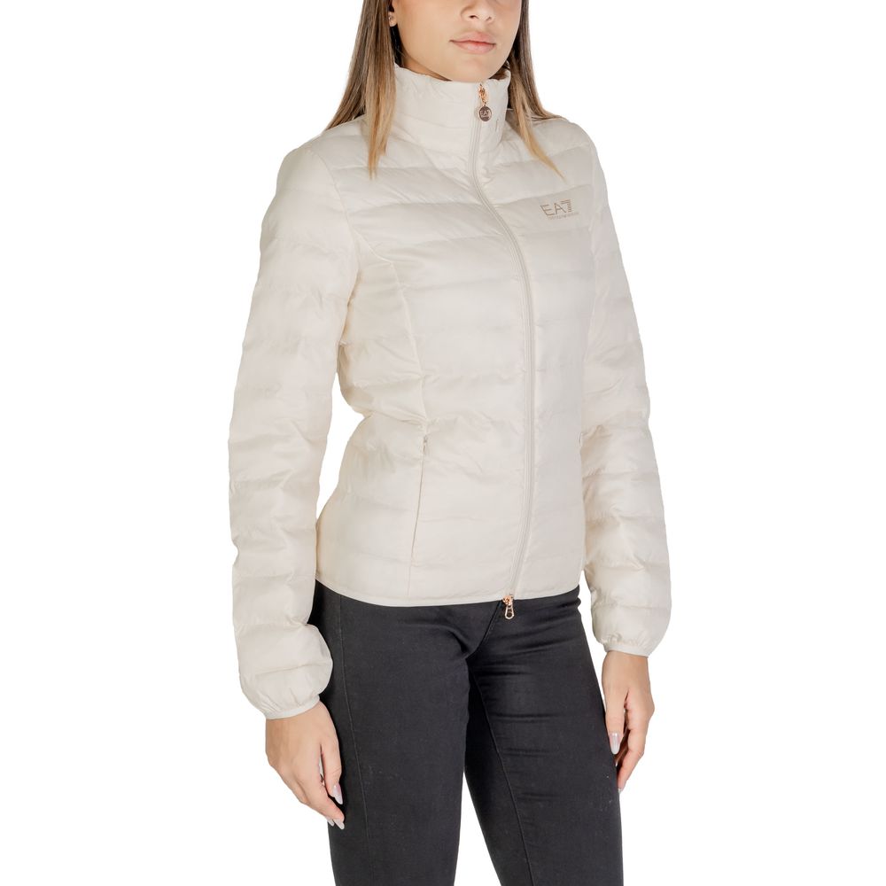 EA7 Emporio Armani Cream Polyamide Jackets & Coat EA7 Emporio Armani Light Gray