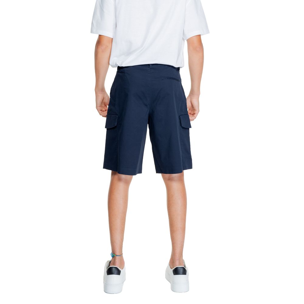 Armani Exchange Blue Cotton Bermuda Shorts