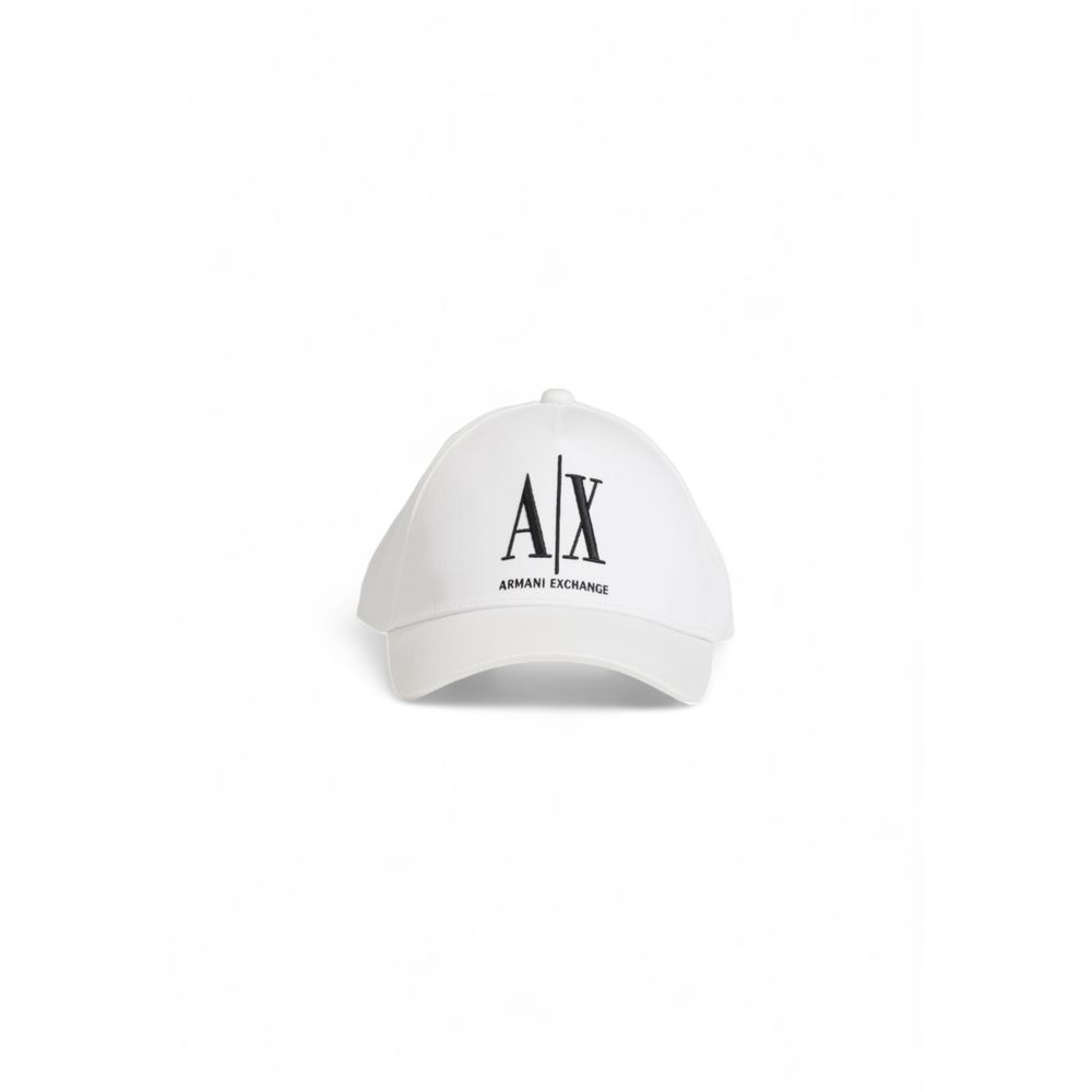 Armani Exchange White Cotton Hats & Cap Armani Exchange Light Gray