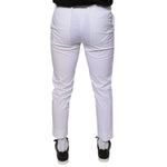 Dolce & Gabbana White Cotton Skinny Dress Pants