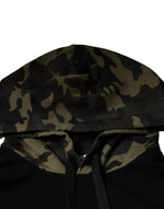 Dolce & Gabbana Black Camouflage Hooded Sweatshirt Sweater