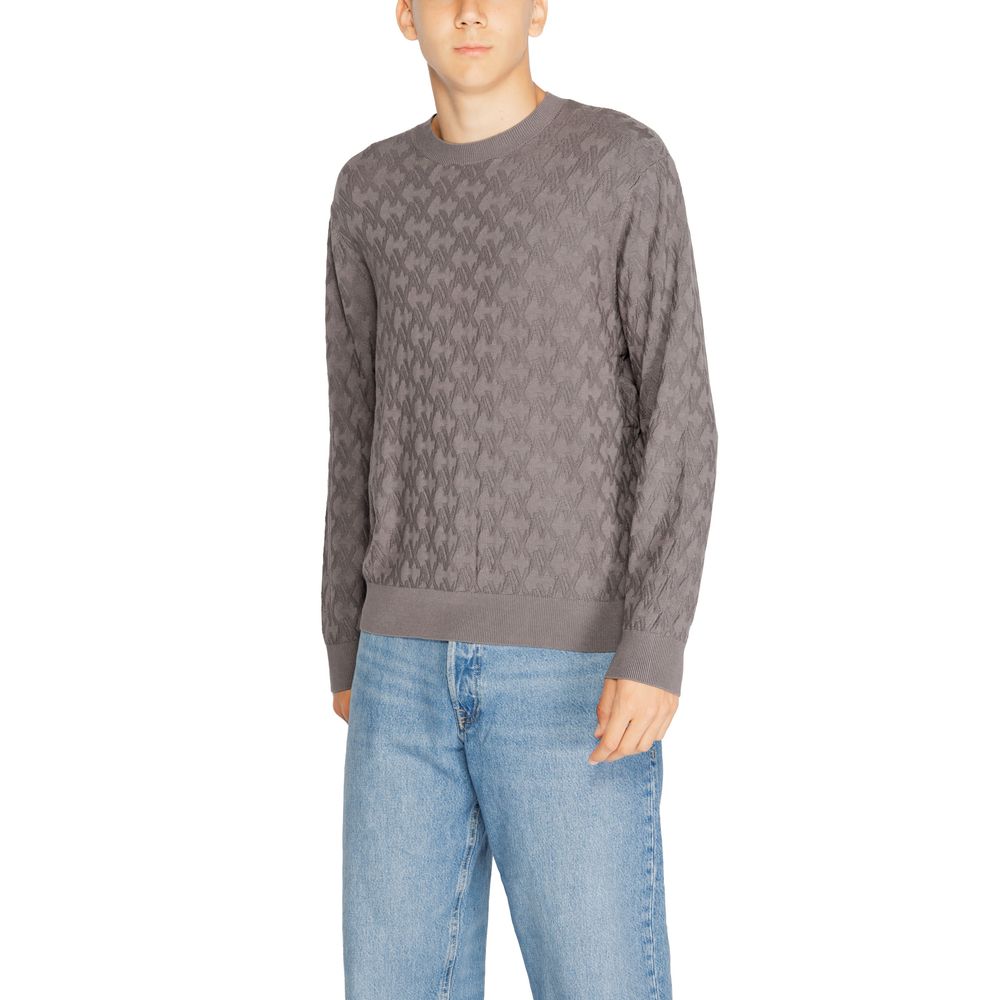 Armani Exchange Gray Viscose T-Shirt Armani Exchange Light Slate Gray