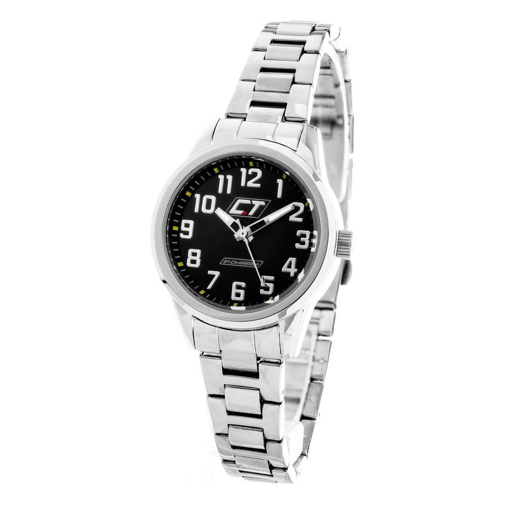 Chronotech Silver Stainless Steel Watch Chronotech Black