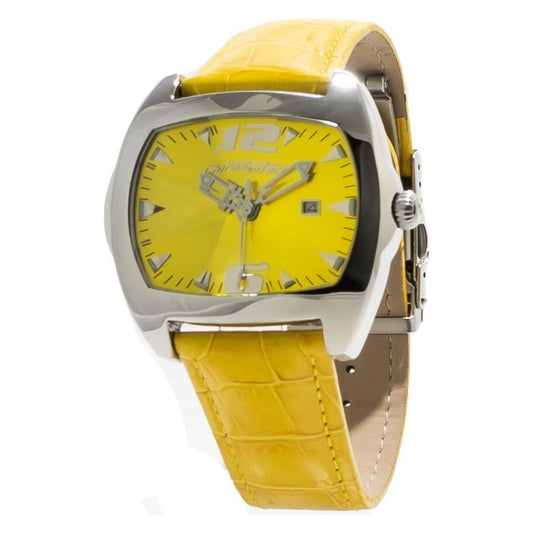 Chronotech Yellow Leather Watch
