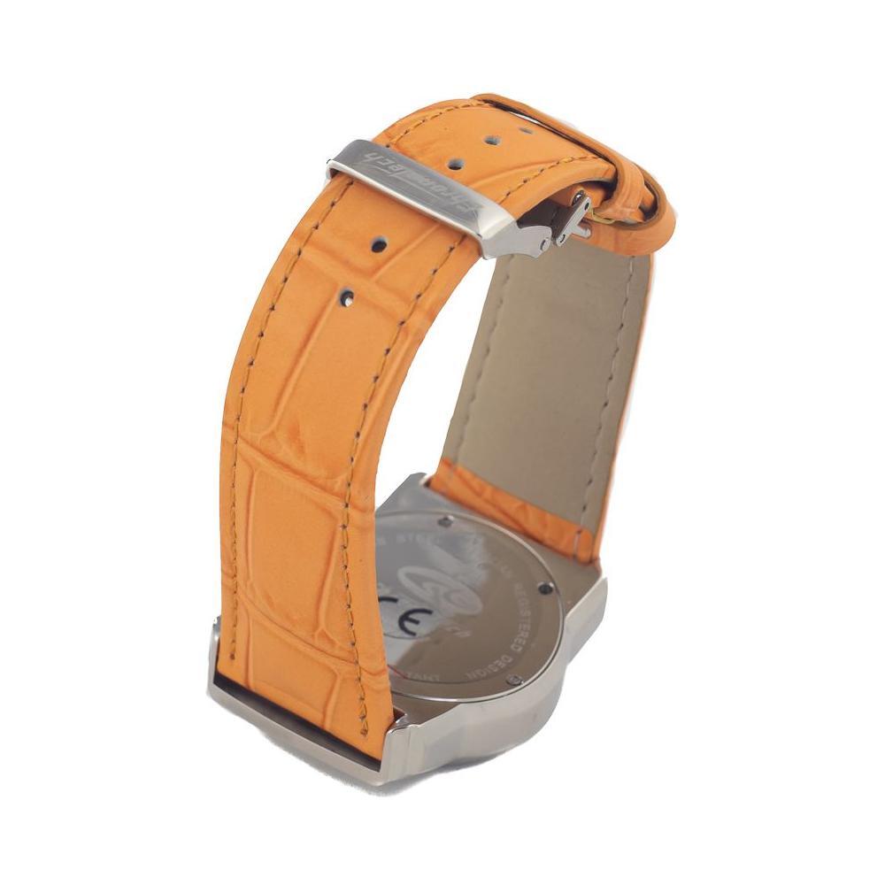 Chronotech Orange Leather Dress Watch