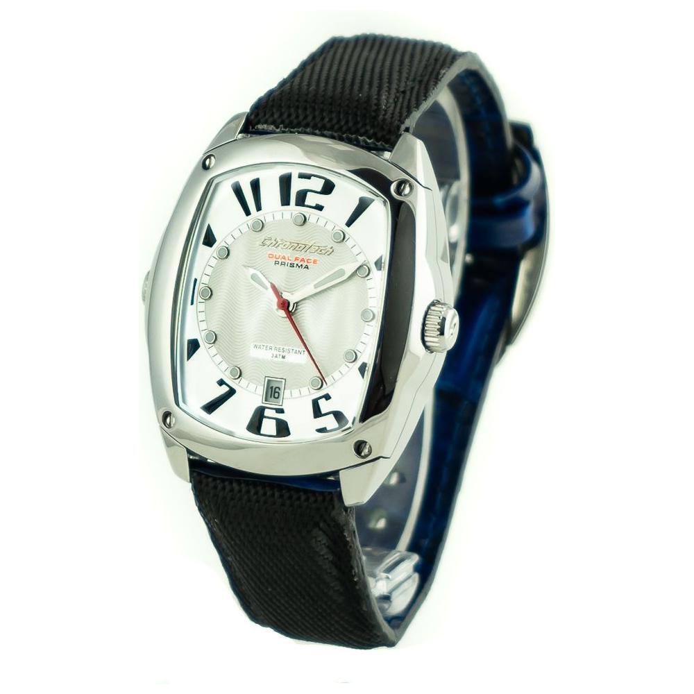 Chronotech Black Leather Watch