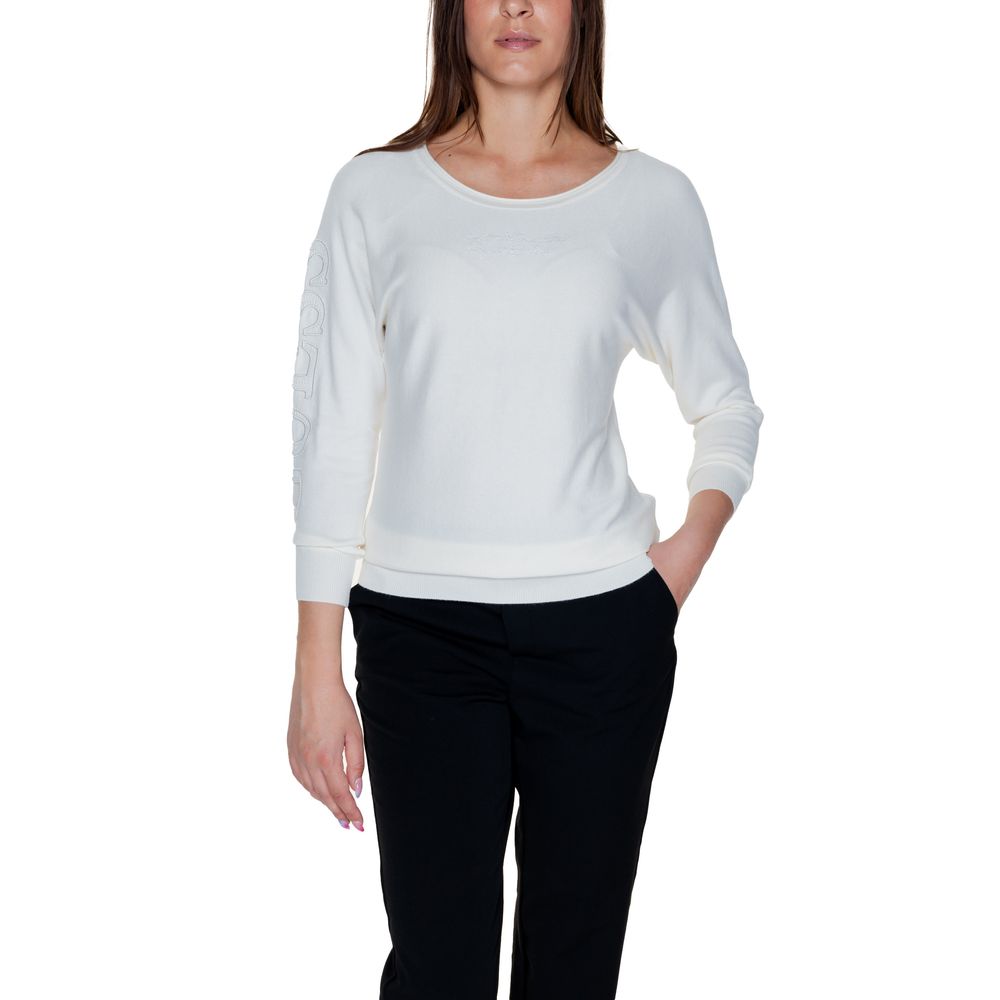 Guess White Viscose Tops & T-Shirt Guess Light Gray