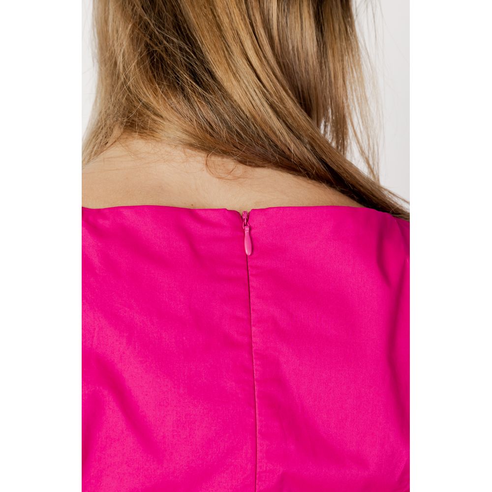 Sandro Ferrone Pink Cotton Dress Sandro Ferrone Medium Violet Red