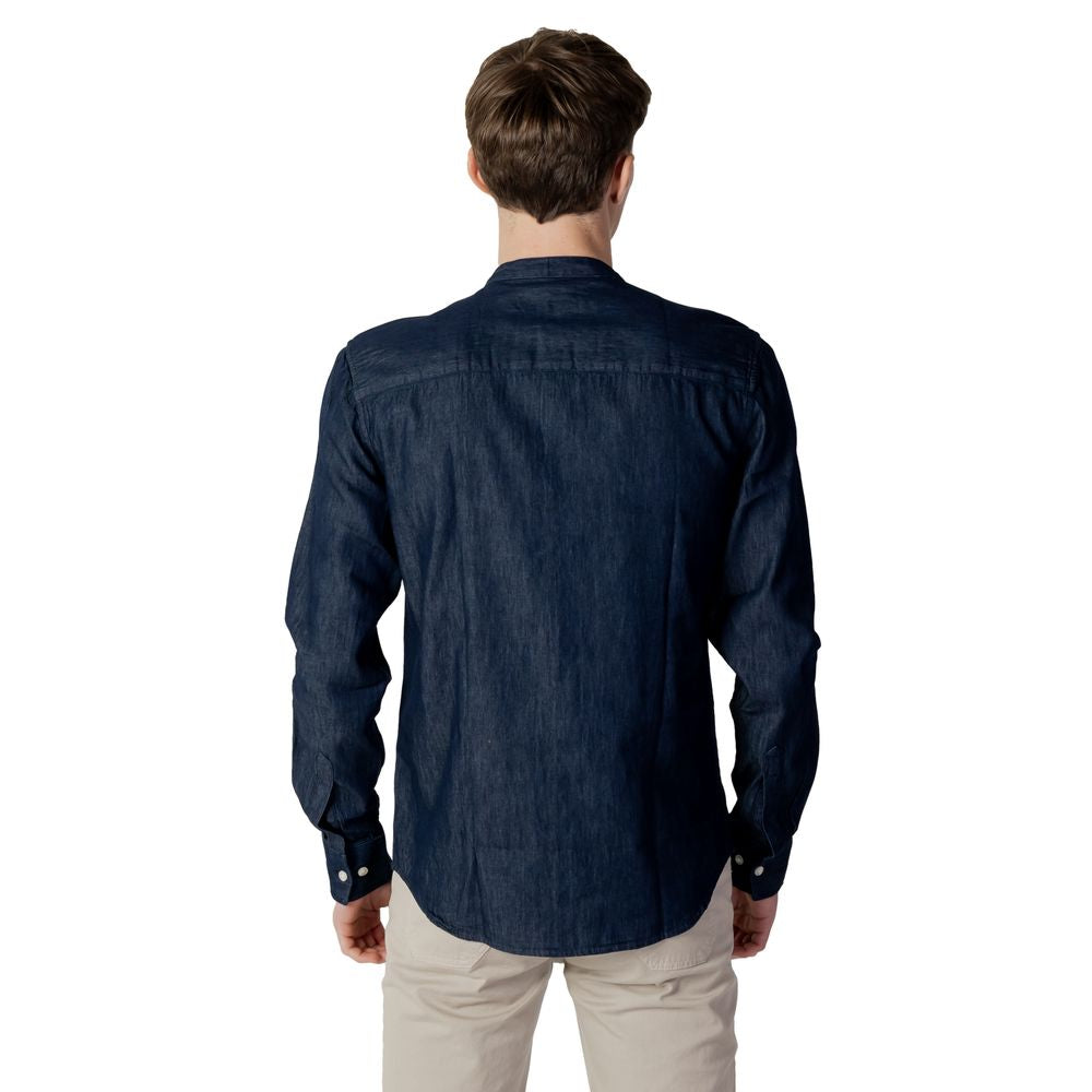 Peuterey Blue Cotton Shirt Peuterey Black