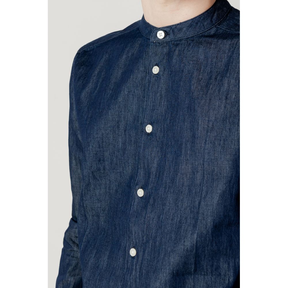 Peuterey Blue Cotton Shirt Peuterey Dark Slate Gray