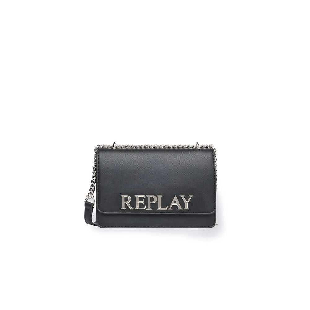 Replay Black Polyethylene Handbag Replay Dark Slate Gray