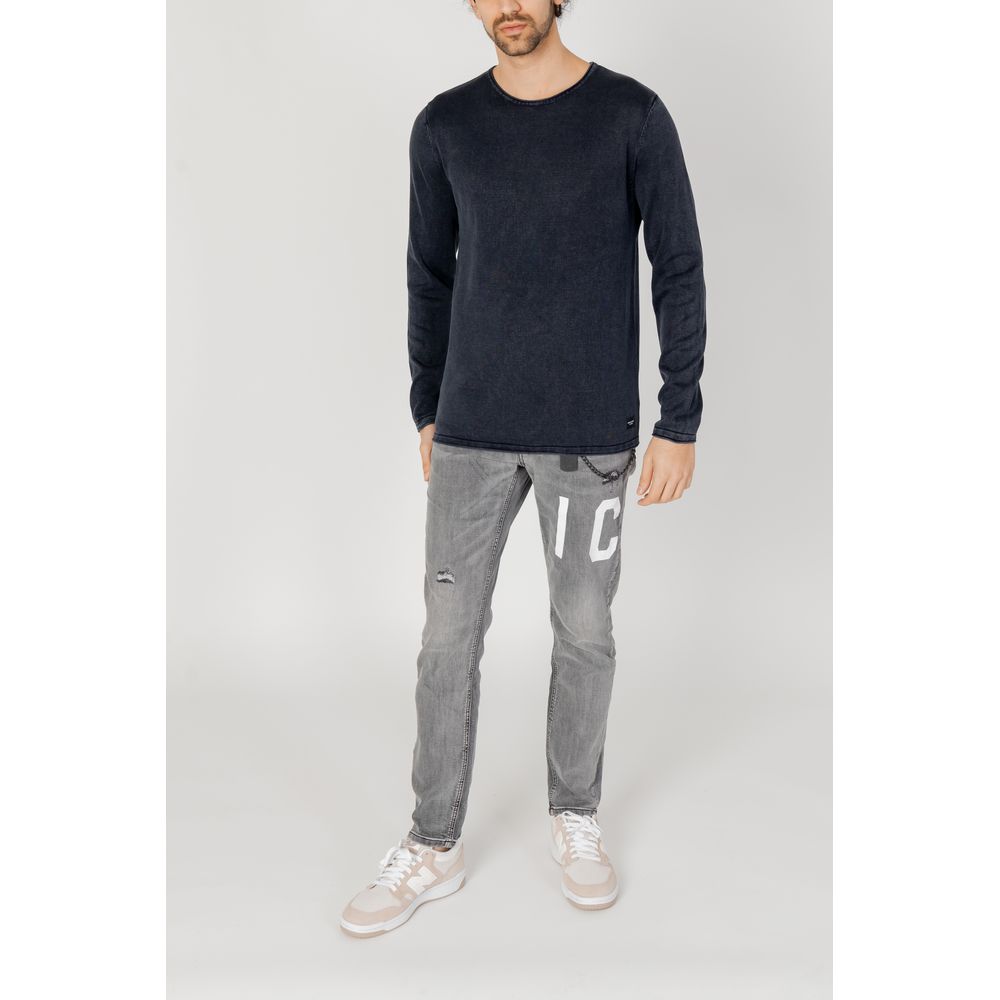 Jack Jones Blue Cotton T-Shirt Jack Jones Light Gray