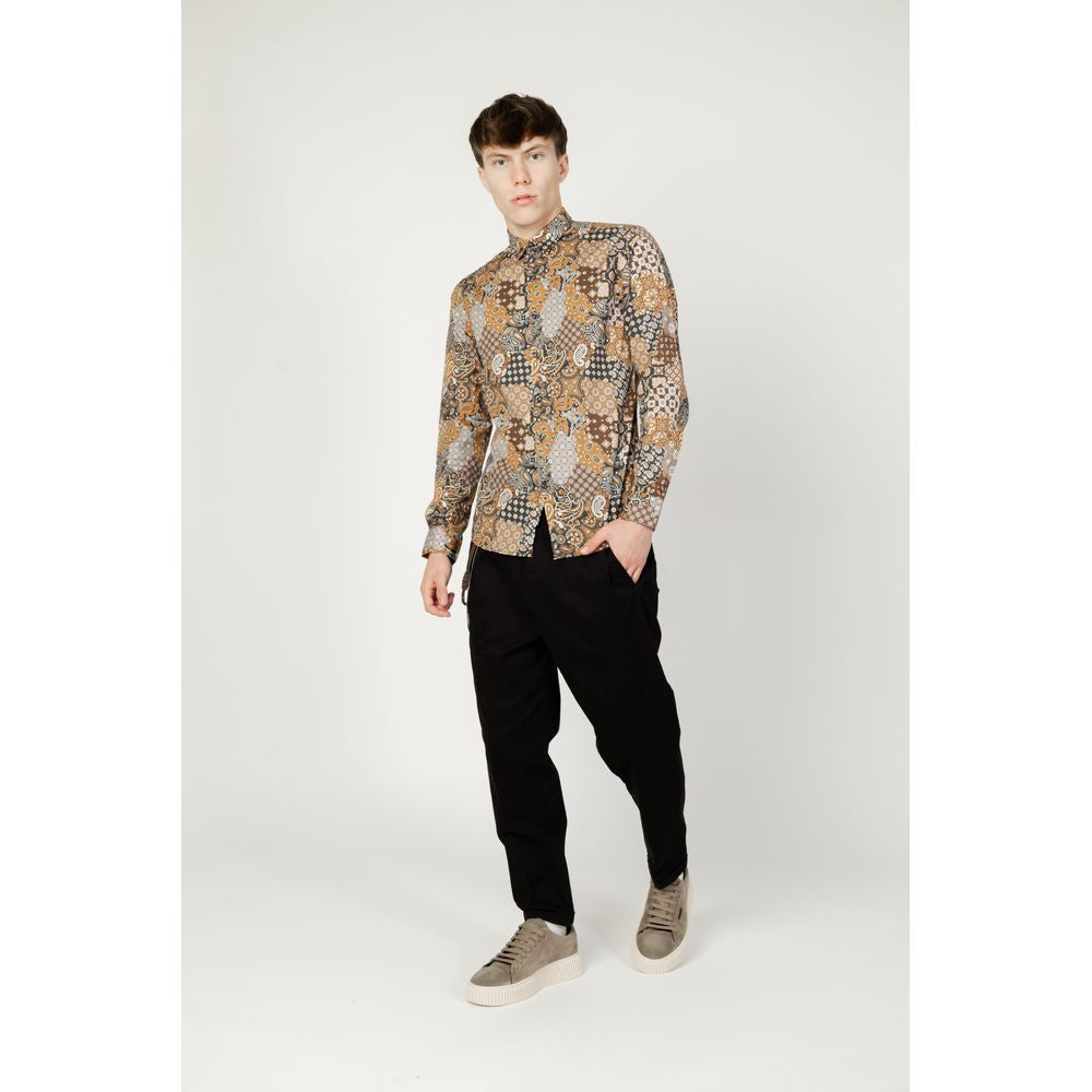 Gianni Lupo Beige Cotton Pattern Shirt