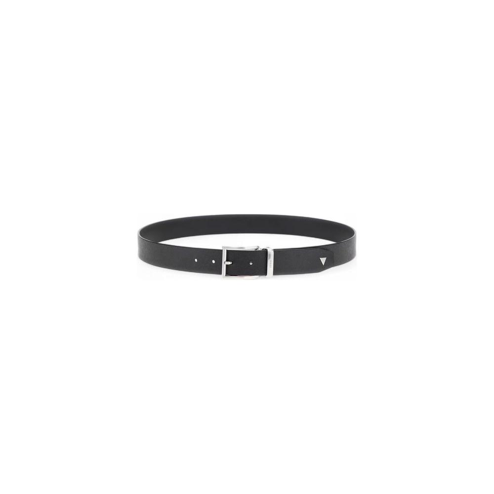 Guess Black Leather Belt Guess Dark Slate Gray