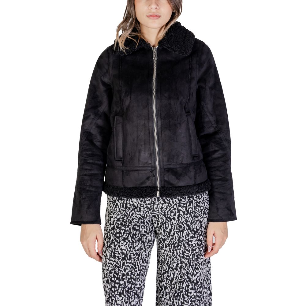 Street One Black Polyester Jackets & Coat Street One Black
