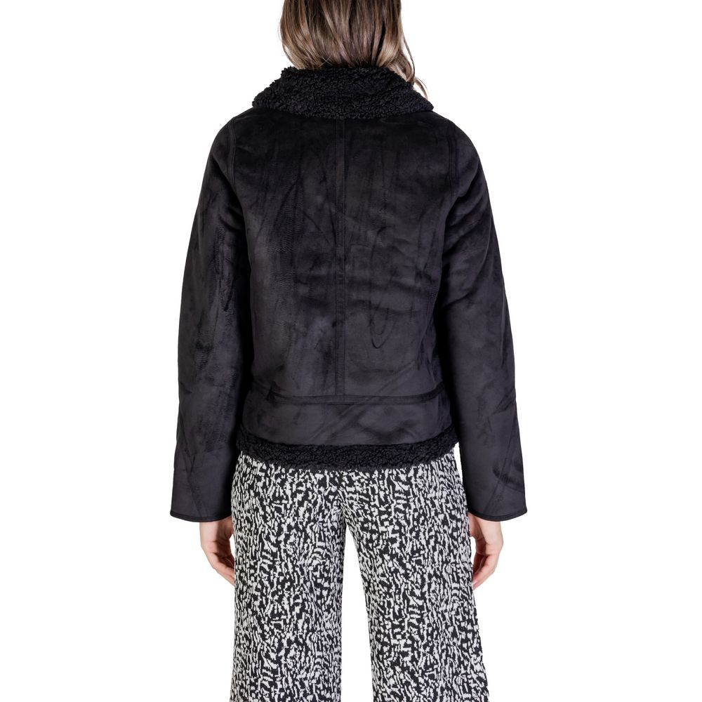 Street One Black Polyester Jackets & Coat Street One Dark Slate Gray