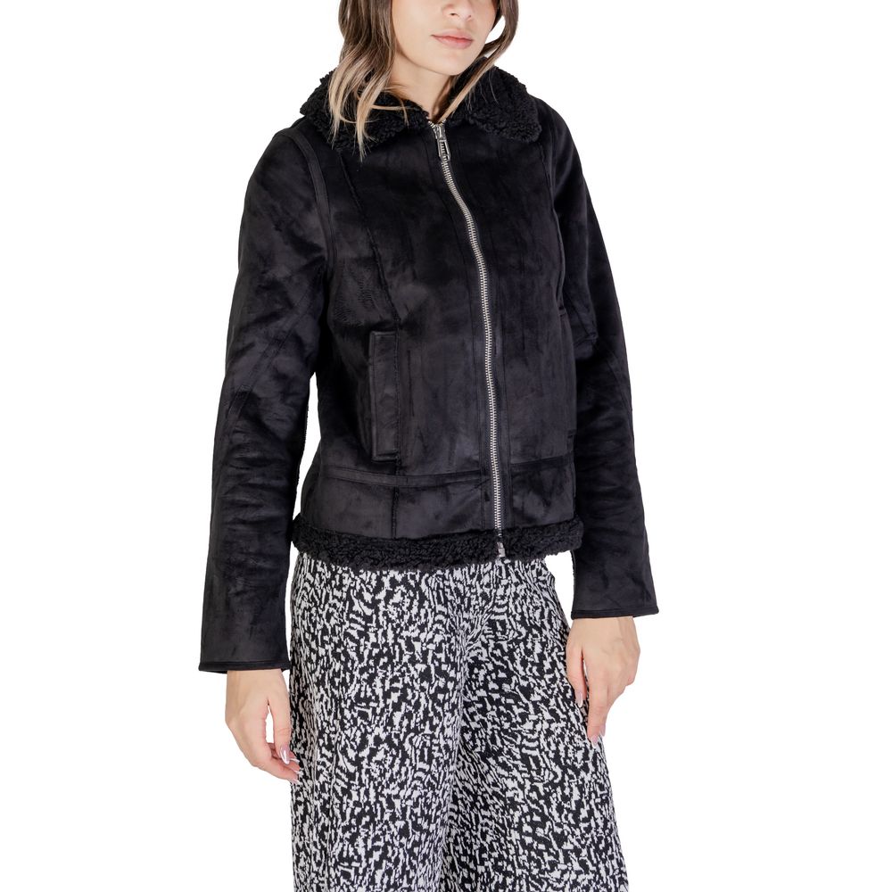 Street One Black Polyester Jackets & Coat Street One Dark Slate Gray
