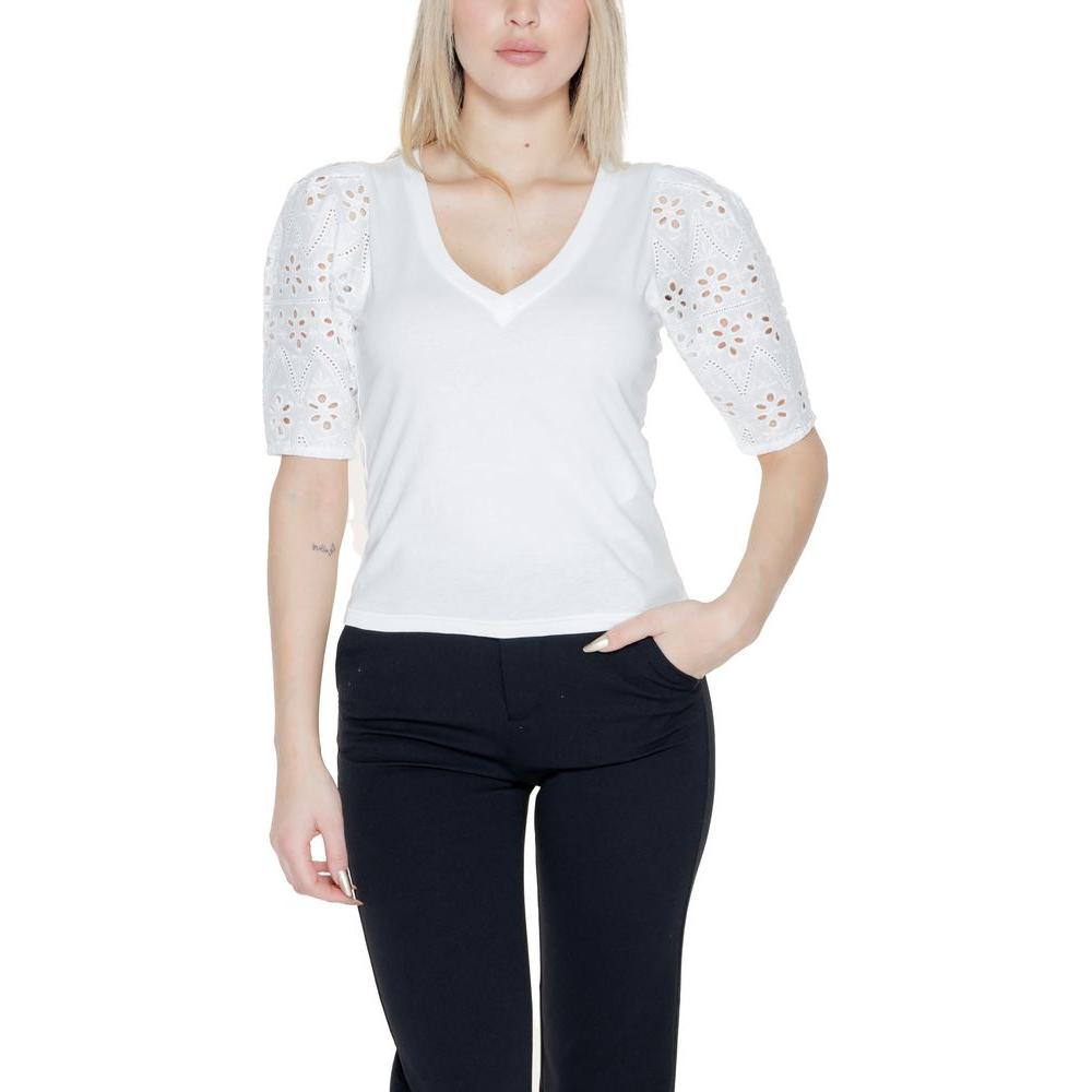 Morgan De Toi White Cotton Tops & T-Shirt Morgan De Toi Light Gray